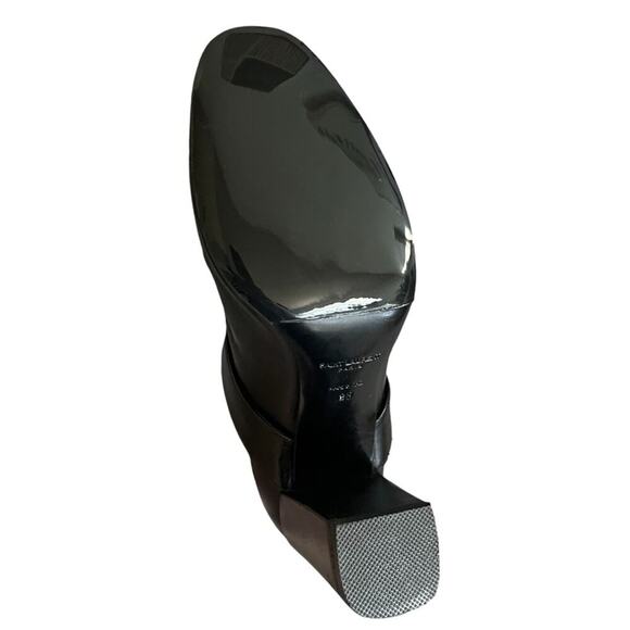 Saint Laurent Babies 90 Leather Cross Strap Ankle Boots Booties Black 38/ 8 - Picture 7 of 10